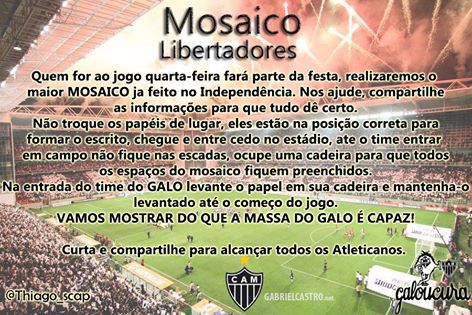 12744578 925544617523521 7339964818276129070 n - DIA DE MOSAICO NA LIBERTADORES