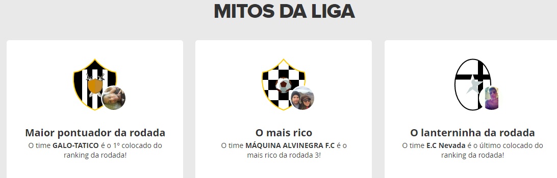 021 - Cartola - 3&ordf; rodada na Liga do Cam1sa Do2e