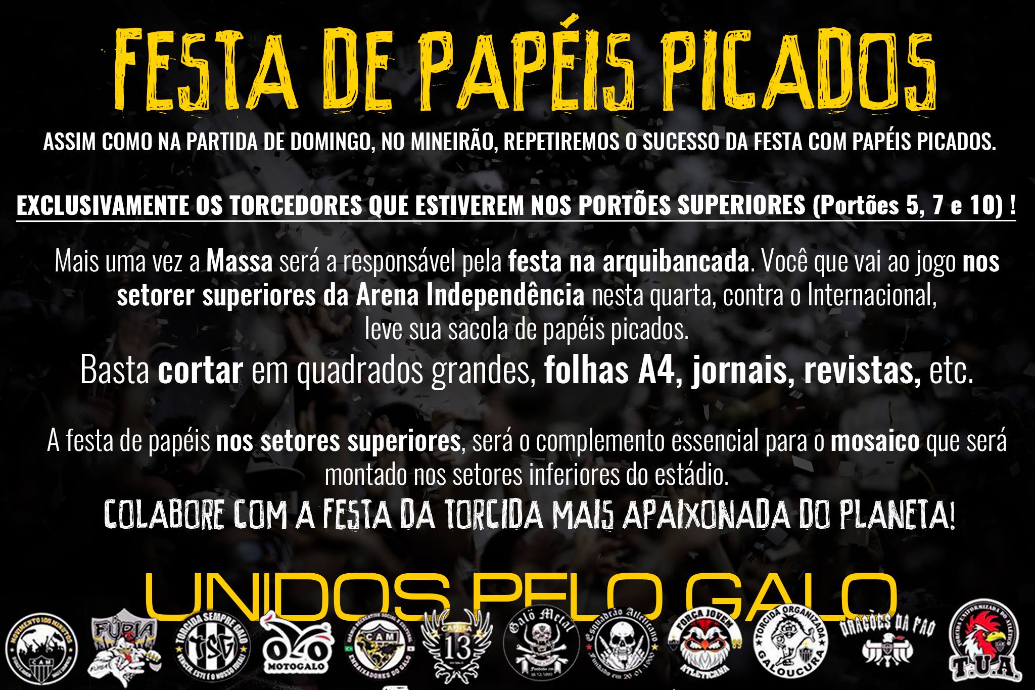 14939512 997826227010603 1896318527067211096 o - Festa de pap&eacute;is picados #CadaJogoUmaFesta